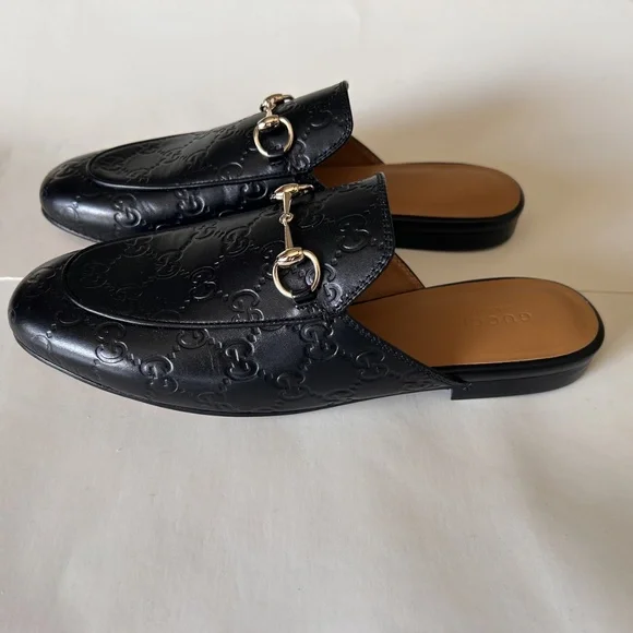 GUCCI GG Monogram Princetown Horsebit Leather Slip-On Loafer Black Size 8.5 NIB - Picture 4 of 9